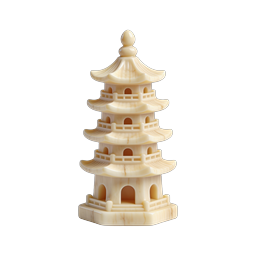 Asian Pagoda Tower Icon - 3D Rendered Temple