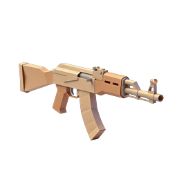 3D-иконка штурмовой винтовки из картона - Low Poly модель оружия