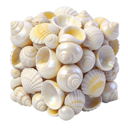 Assorted Seashells Cube Icon – Coastal Ocean Collection