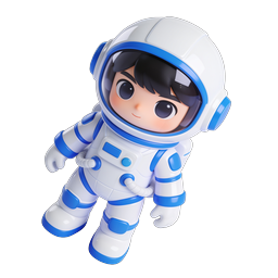Icona 3D di un bambino astronauta carino - Personaggio esploratore spaziale