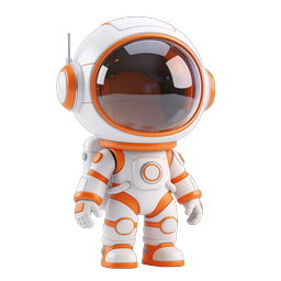 Süßes 3D-Astronauten-Charakter-Icon - Weltraum-Thema