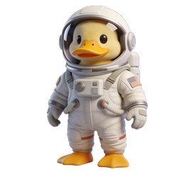 Adorable Astronaut Duck Icon for Kids and More