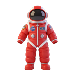 Cute Red Astronaut 3D Icon - Space Explorer Figure