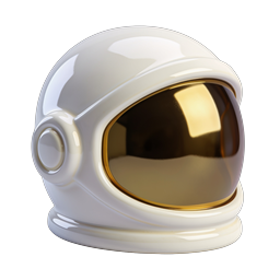 Icône 3D réaliste de casque d'astronaute | Exploration spatiale