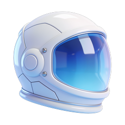 Astronaut Helmet 3D Icon - Space Exploration Symbol
