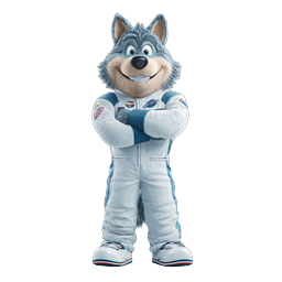 Astronaut Husky Character - Cute 3D Space Dog Mascot