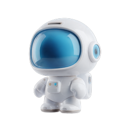 Cute Astronaut Robot 3D Icon - Space Character