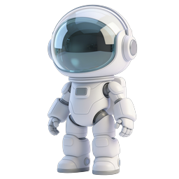 Cute Astronaut Robot 3D Icon for Space & Tech