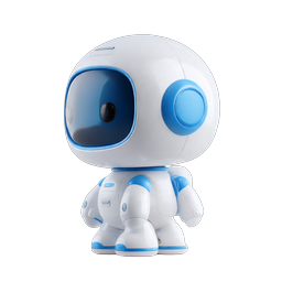 Cute Astronaut Robot Mascot 3D Icon