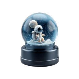 Astronaut Snow Globe Icon - Cute Space Explorer