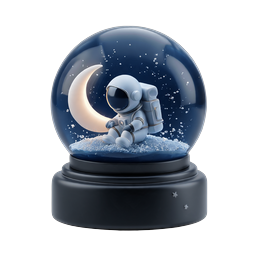 Cute Astronaut Snow Globe Icon - Space Themed Design
