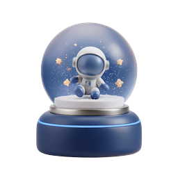 Astronaut Snow Globe - Cute 3D Space Icon