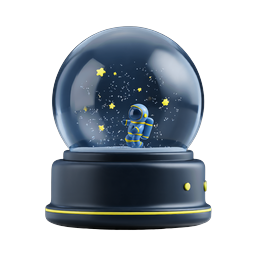 Astronaut Snow Globe 3D Icon - Space Adventure