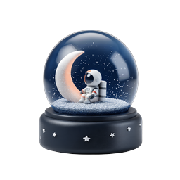 Astronaut Snow Globe 3D Icon | Space-Themed Decorative