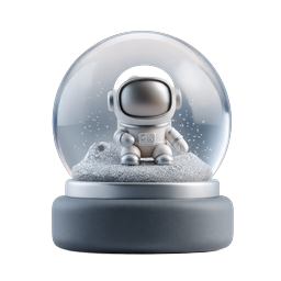 Astronaut Snow Globe 3D Icon - Cute Space Decor