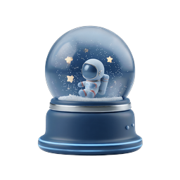 Astronaut Snow Globe 3D Icon - Space Wonder Decor