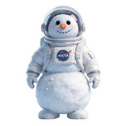 우주비행사 눈사람 3D 아이콘 - NASA 우주 겨울 캐릭터