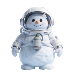 Cute Astronaut Snowman 3D Character Icon