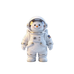 Cute Astronaut Snowman 3D Character Icon