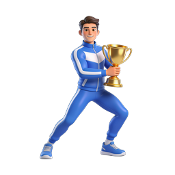 3D Athlete Trophy Winner Champion Icon