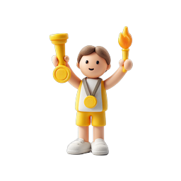 Athlete Victory Celebration - 3D Clay Sports Icon