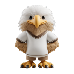 Athletic Bald Eagle Character Icon - 3D Sporty Mascot