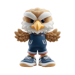 Athletic Eagle Sports Mascot Icon - 3D Character