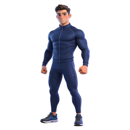 Athletic Man 3D Character Icon | Fitness & Sports