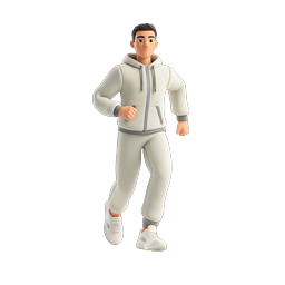 Athletic Man Walking in Tracksuit 3D Icon
