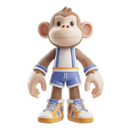 Athletic Monkey Character 3D Sports Icon