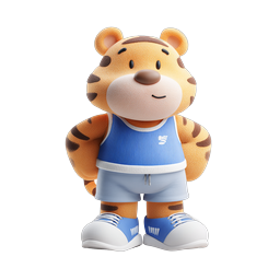 Cute Athletic Tiger Character Sports Mascot Icon