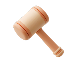 Wooden Gavel Icon - Auction & Legal Symbol