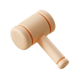 Auction Hammer Icon - Wood Gavel Illustration