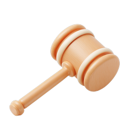 Auction Hammer Icon - Wood Gavel Symbol