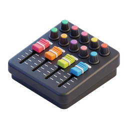 Colorful Audio Mixer Console 3D Icon