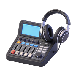 Audio Mixer Headphones Icon - Music Production 3D