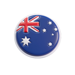 Australia Flag 3D Glossy Badge Icon