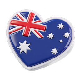 Australia Flag Heart Icon - Glossy National Symbol