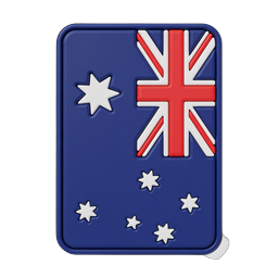Australia Flag Icon | 3D Embossed Country Symbol