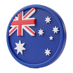 Australia Flag 3D Clay Icon - Circular Country Badge