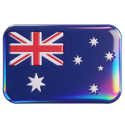 Australia Flag Icon - 3D Glossy Country Emblem