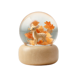 Autumn Deer Snow Globe - Charming Seasonal Ornament Icon