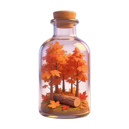 Autumn Forest Bottle Icon - Magical Fall Terrarium Design