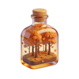 Autumn Forest in Glass Bottle 3D Icon