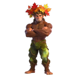 Autumn Forest Spirit 3D Character Icon - Nature Guardian
