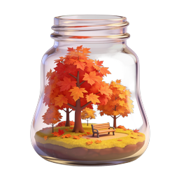 Autumn Jar Terrarium with Maple Tree and Bench