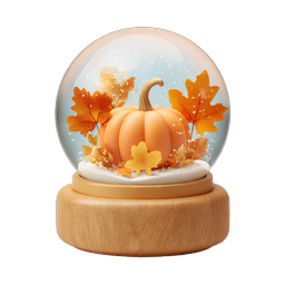 Autumn Pumpkin Snow Globe Fall Decoration Icon