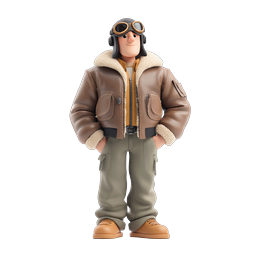 Friendly Aviator Pilot Character 3D Icon