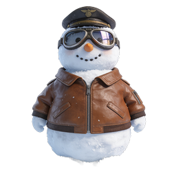 Icono de Muñeco de Nieve Aviador - Personaje Piloto de Invierno 3D