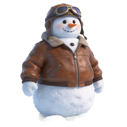 Icono de muñeco de nieve aviador para vacaciones de invierno - 3D Realista